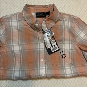 Women M Harley Davison button up